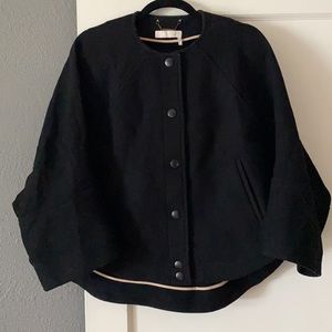 Chloe Black Button Down Cape Jacket SZ 14